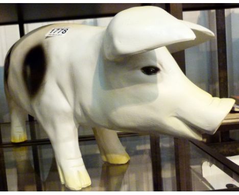 Ceramic garden pig, L: 85 cm