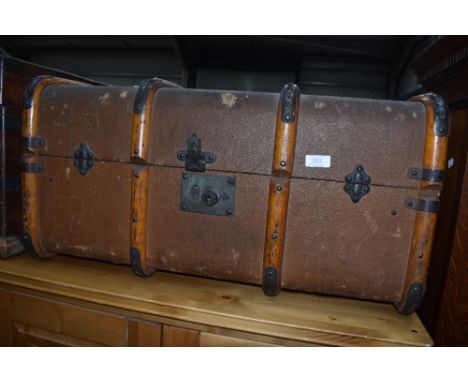 A vintage travel trunk