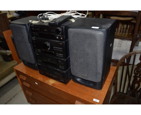 A selection of Technics music separates and pair of speakers
Chip to top corner of one speaker, not tested for functionality.