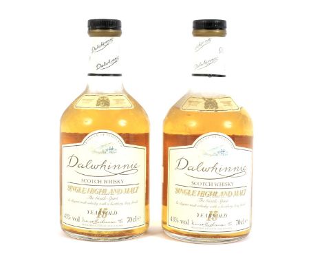Two bottles of Dalwhinnie 15 year old single malt Scotch whisky, 43% Vol, 70 cl .