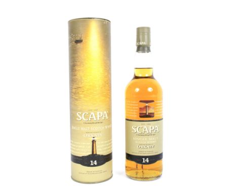 A bottle of Scapa 14 Years Old single malt Scotch whisky in box. 40% Vol, 70 cl.