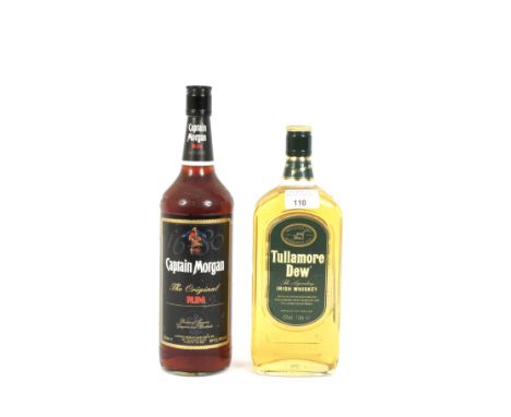 Two bottles of alcohol. Including a vintage bottle of Captain Morgan 'The Original' rum, 1 litre 40% vol, and a bottle of Tul
