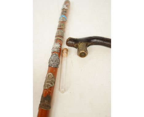 Vintage walking stick with secret spirit flask 