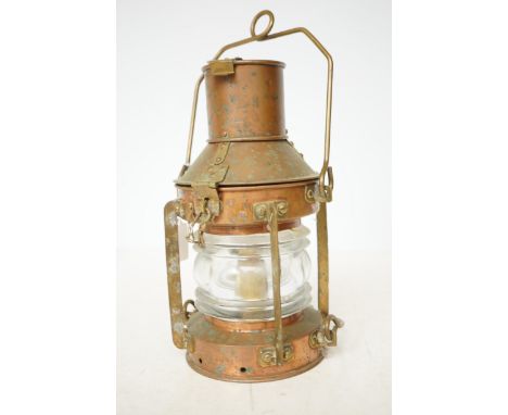 Brass & copper railway lantern 