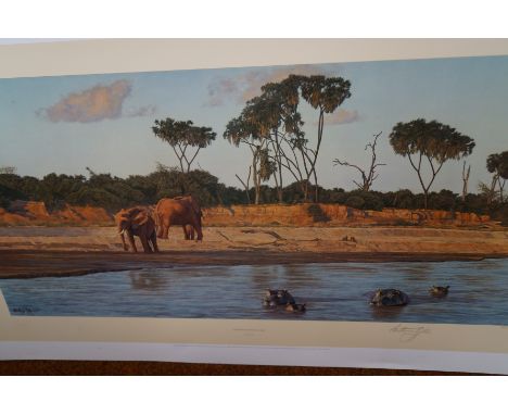 Large print - Evening on galana by Anthony Gibbs. Signed in pencil with blind stamp