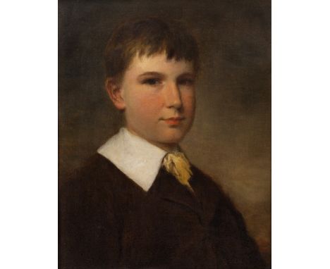 ATTRIBUTED TO JAMES SANT (1820-1916) Portrait of a boy, oil on canvas, signed with initials JS bottom left, 49.5cm x 39.5cm
