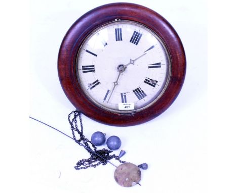 A 19TH CENTURY POSTMAN'S ALARM CLOCK 32cm diameter