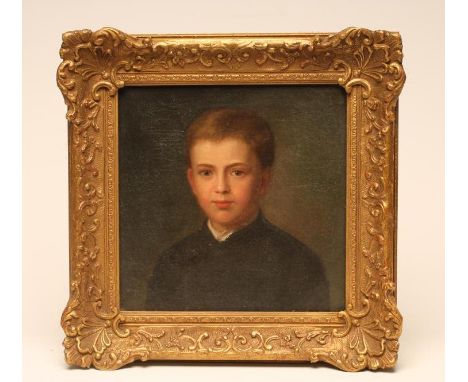ENGLISH SCHOOL (19th Century), Portrait of a Boy, unsigned, 10 1/4" x 10 1/4", gilt frame (Est. plus 21% premium inc. VAT)