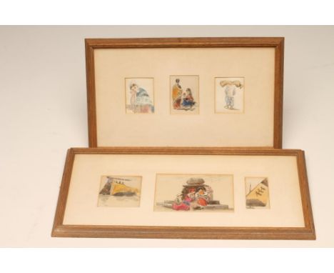 MYLES BIRKET FOSTER R.W.S. (1825-1899), Figure Studies in Venice, watercolour and pencil, set of three miniatures, 2 1/4" x 1