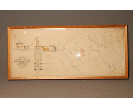 DAVID BARKER (19th Century), "Map of the Mineral Estate of John Brogden & Sons, South Wales Colleries Tondu Works 1870", colo