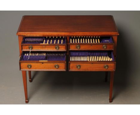 AN EDWARDIAN EPNS TABLE SERVICE, maker C.W. Fletcher &amp; Sons, in rat tail pattern, comprising twenty four each table and d