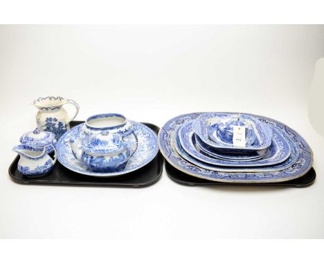 A collection of vintage 20th Century blue and white china, to include: Copeland Spode, Wedgwood, Ringtons, collection compris