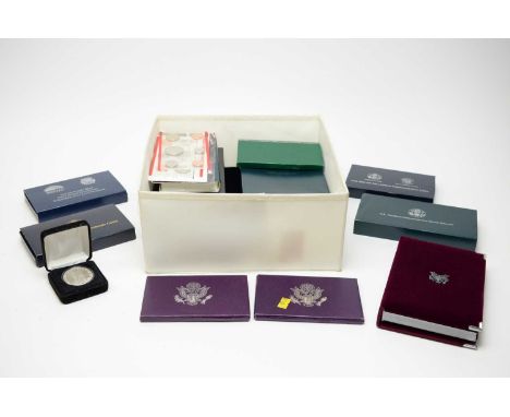 Cased United States Mint collectors coins, including: United States First Flight Centennial Commemorative Coin; 1995 Civil Wa