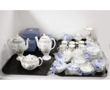 A Wedgwood ‘Chinese Legend’ pattern tea and coffee service, including six tea trios, six coffee cups, two coffee pots, tea po