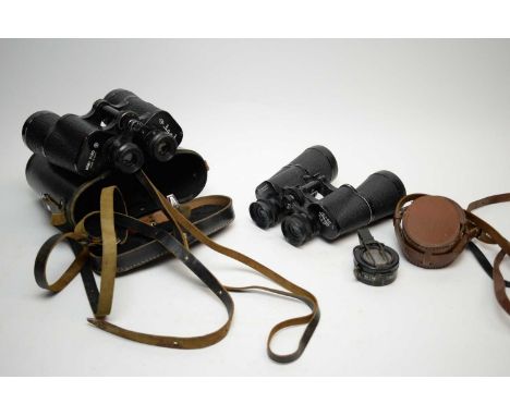 A pair of Revue Ranger 10x50 field binoculars; together with a pair of CCCP 7 x 50 binoculars, made in USSR, in carry case; a