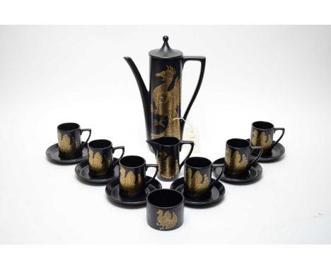 A collection of vintage 20th Century ceramic Portmeirion Phoenix China by John Caffrey, collection comprises: cups, saucers a