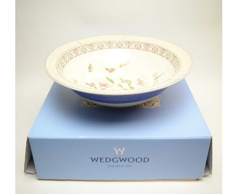 A Wedgwood ‘Sarah’s Garden’ basin bowl, of circular form, with butterfly, dragonfly and flower motif decoration, 43.5cms diam
