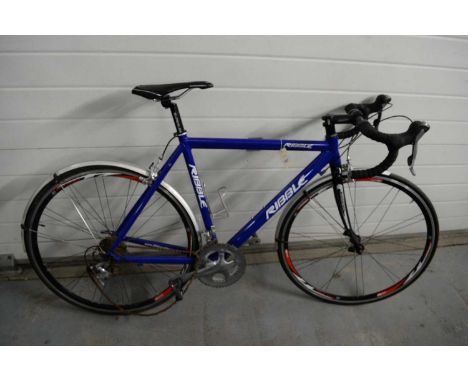 A racing bicycle by Ribble, the 52cm alloy frame fitted carbon forks, with Shimano 10-speed gears, Tektro brakes, ITM stem an