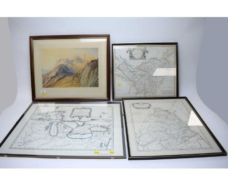 A map of The County of Chester, after Robert Morden, in Hogarth frame, 46 x 38cms high overall; together a framed map of Nort