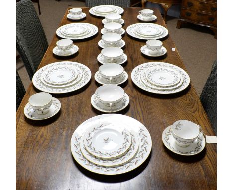 A Minton ‘Ashton’ pattern dinner and tea service, comprising six place settings.