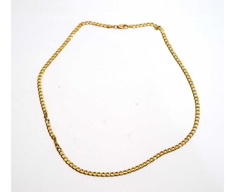 A 9ct yellow gold chain necklace, of curb links, 51cms long, 9.3g gross. 