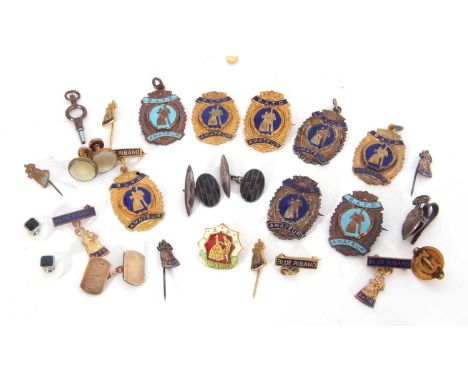 Mixed Lot to include collection of enamel and metal ballroom dancing badges/pendants, together with various gold plated and w