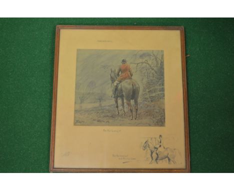 Snaffles, signed print entitled Foxcatchers for the Love of It - 10.25" x 9.25" in glazed oak frame