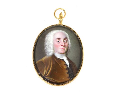 Abraham Seaman (fl.1724-1731)Portrait of the Hon. Sackville Hamilton in a grey curled wig, brown coat, black waistcoat and wh