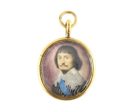 Alexander Cooper (1609-1660)Portrait of a nobleman, full face in slashed black doublet to reveal white, large lawn collar, we