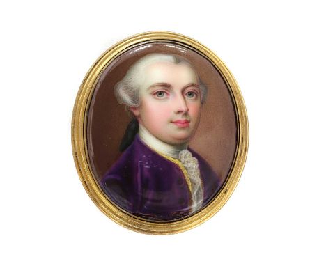 Attributed to Francis Sykes, mid-18th centuryPortrait of a gentleman called John, Baron Kingston, wearing a purple coat, whit