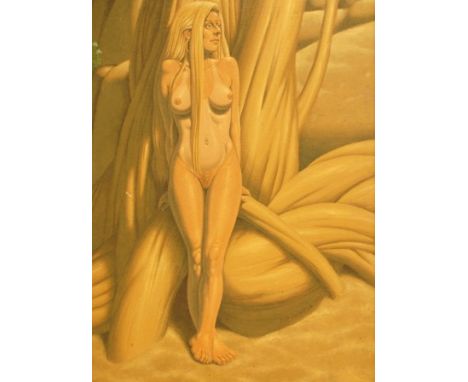 GUY COLWELL (b.1945) Portrait of a nude woman, pencil and crayon on paper, 36cm by 25cm 