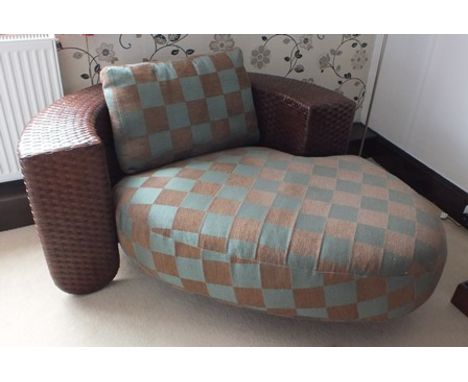 A late 20th century Italian 'Pierantonio Bonacina' amorphous shaped sofa/chair of irregular form, having leather weave made p