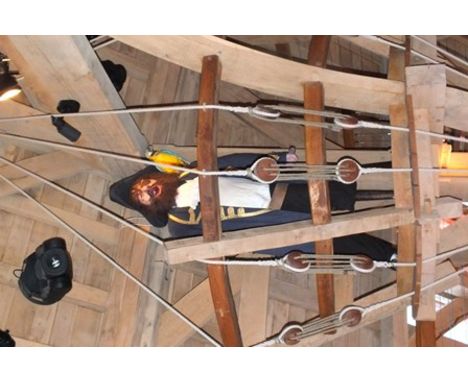 "Captain Hook" a large composition figure model, in theatrical Pirate costume, full bearded with eye patch, tricorn hat, hook