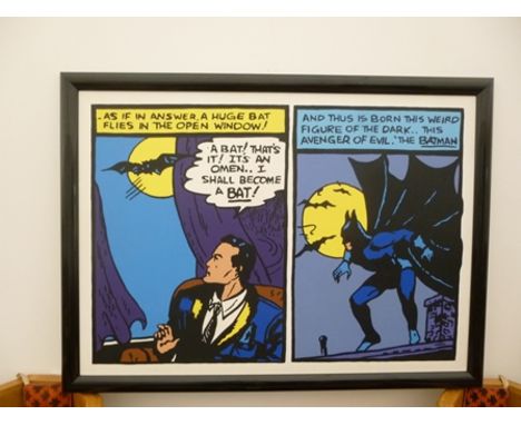 AFTER BOB KANE (American, 1916-1998) Enlarged cells from Detective Comics No. 27, depicting the origin of the character " Bat