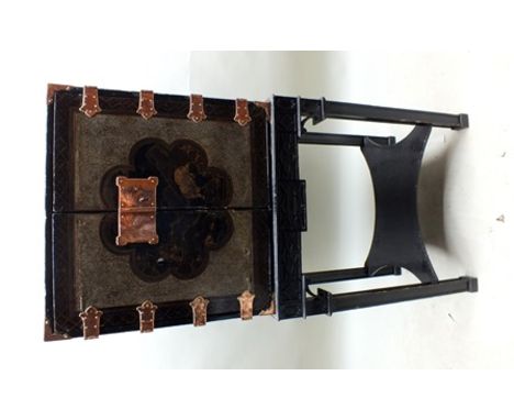 A Japanese Edo period black lacquer cabinet, having double doors, the sides with flowers, bird, animal and landscape panels i