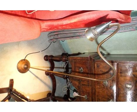 A bronzed effect adjustable standard reading lamp 