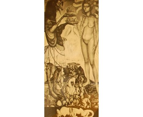 AFTER HIERONYMUS BOSCH Group of satanic figures, reproduction print, 121cm x 64cm 