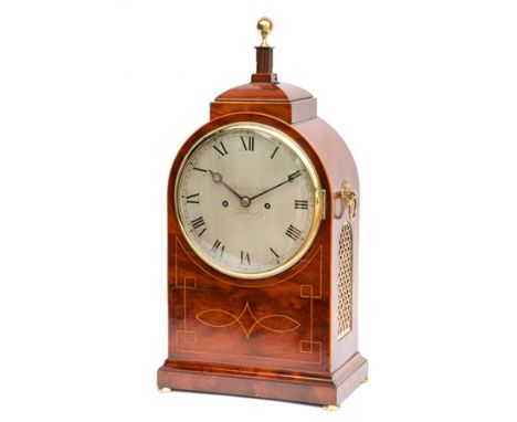 REID AND AULD, EDINBURGH (1806-23) A Regency bracket clock, the arched mahogany case with inlaid boxwood stringing, brass bal