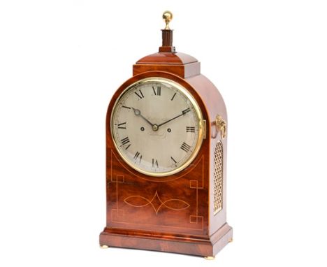 REID AND AULD, EDINBURGH (1806-23) A Regency bracket clock, the arched mahogany case with inlaid boxwood stringing, brass bal