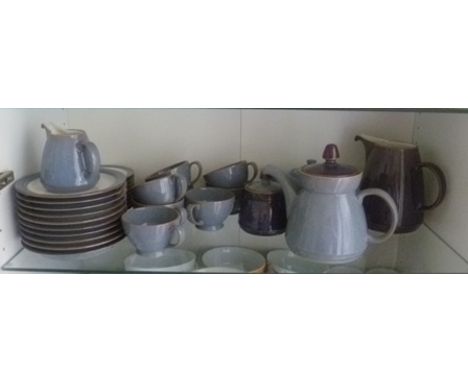 A Denby Stoneware part tea service, comprising cups, saucers, plates, teapots etc. 