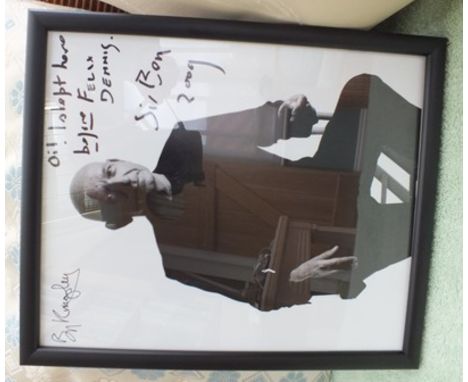 An inscribed portrait photograph of Sir Ben Kingsley with dedication to Felix Dennis dated 2009, 24cm x 19cm in slender black