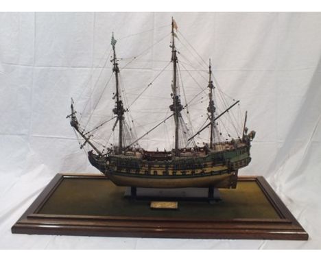 A 20th century hand built scale model of the 17th century war ship "Hollandse Tweedekker", an 80 gun Dutch war ship built c.1