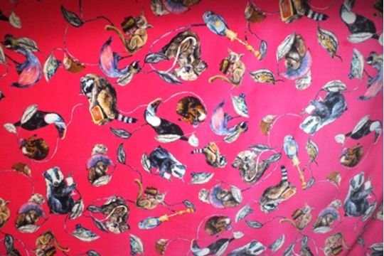 House Of Hackney Empire Collection Cotton Curtain Fabric Anthropomorphized Animals Dressed Up In