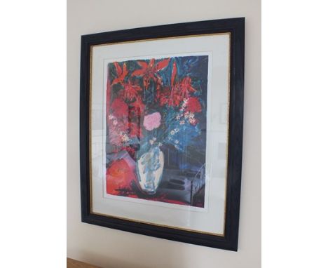 CATHERINE HAVARD "Autumn" a vase of flowers, limited edition colour print, signed in pencil, titled and numbered 12/20, 61cm 