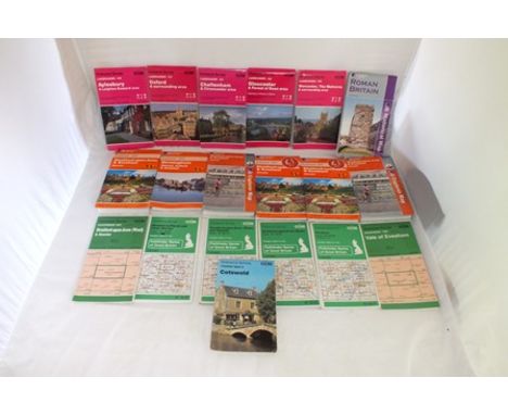 Twelve "Ordnance Survey" 1-25,000 Pathfinder series maps, together with five "Ordnance Survey" 1-50,000 maps, includes "The O