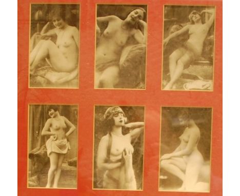 PORTRAIT DAGUERREOTYPES A set of twelve daguerrotypes of nude women from around the turn of the century, framed as one, vario