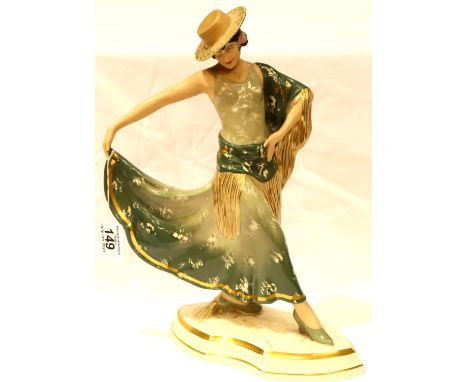 Royal Dux Spanish dancer figurine, model 3695, H: 38 cm P&P Group 3 (£25+VAT for the first lot and £5+VAT for subsequent lots