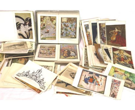 A tin containing a large quantity of vintage and other postcards. Not available for in-house P&amp;P, contact Paul O'Hea at M