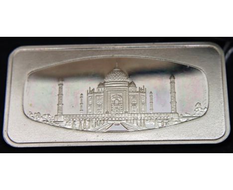 Wonders of The World limited edition silver ingot, Taj Mahal. P&amp;P Group 1 (£14+VAT for the first lot and £1+VAT for subse