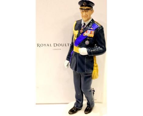 Boxed Royal Doulton figurine, Prince Charles 70th Birthday, limited edition, H: 25 cm. P&amp;P Group 2 (£18+VAT for the first